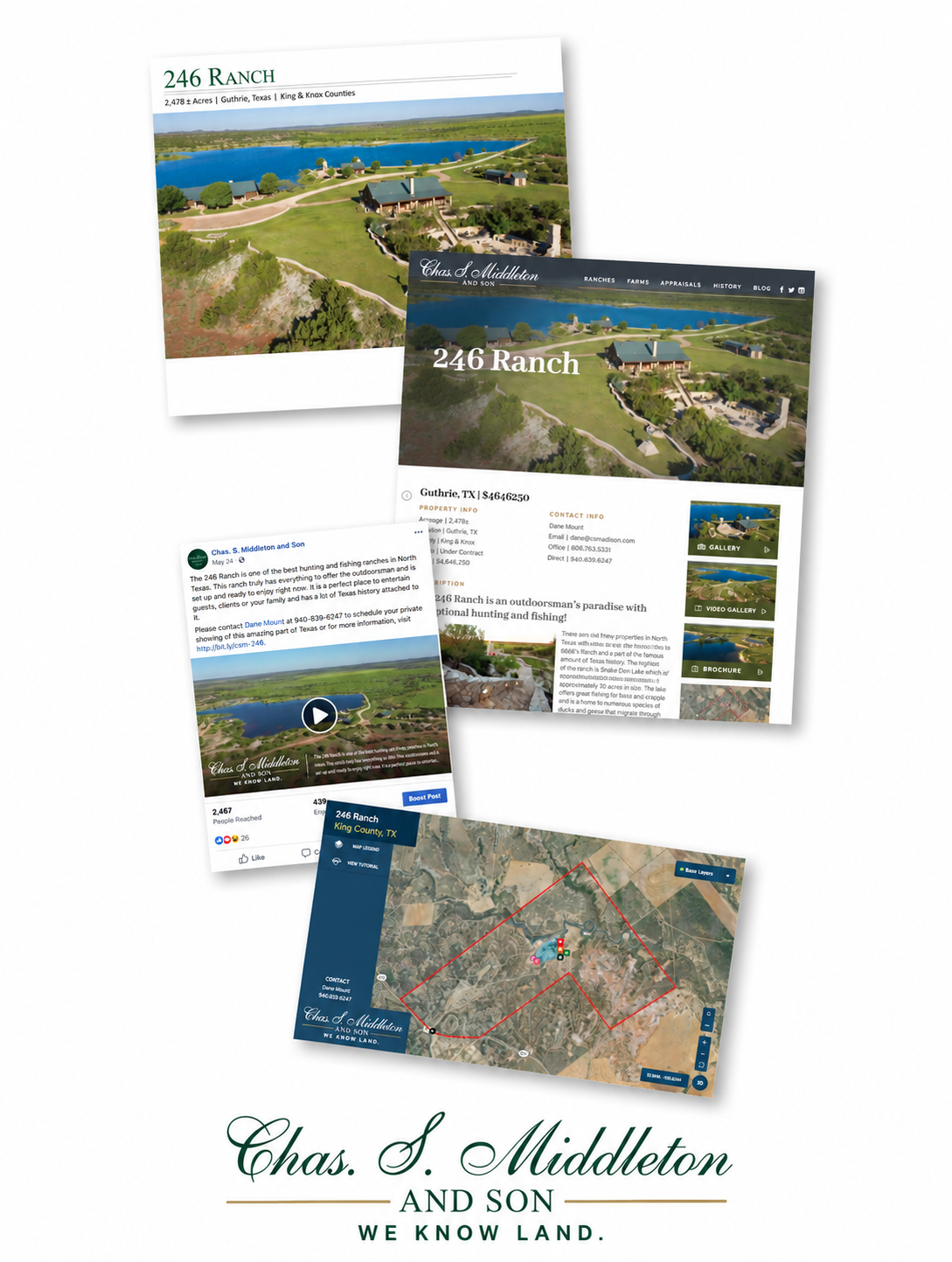 Chas. S. Middleton and Son marketing-package example with our current We Know Land logo