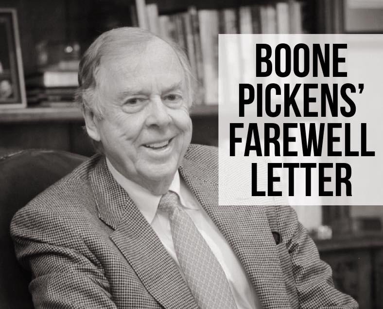 Boone Pickens Farewell Letter