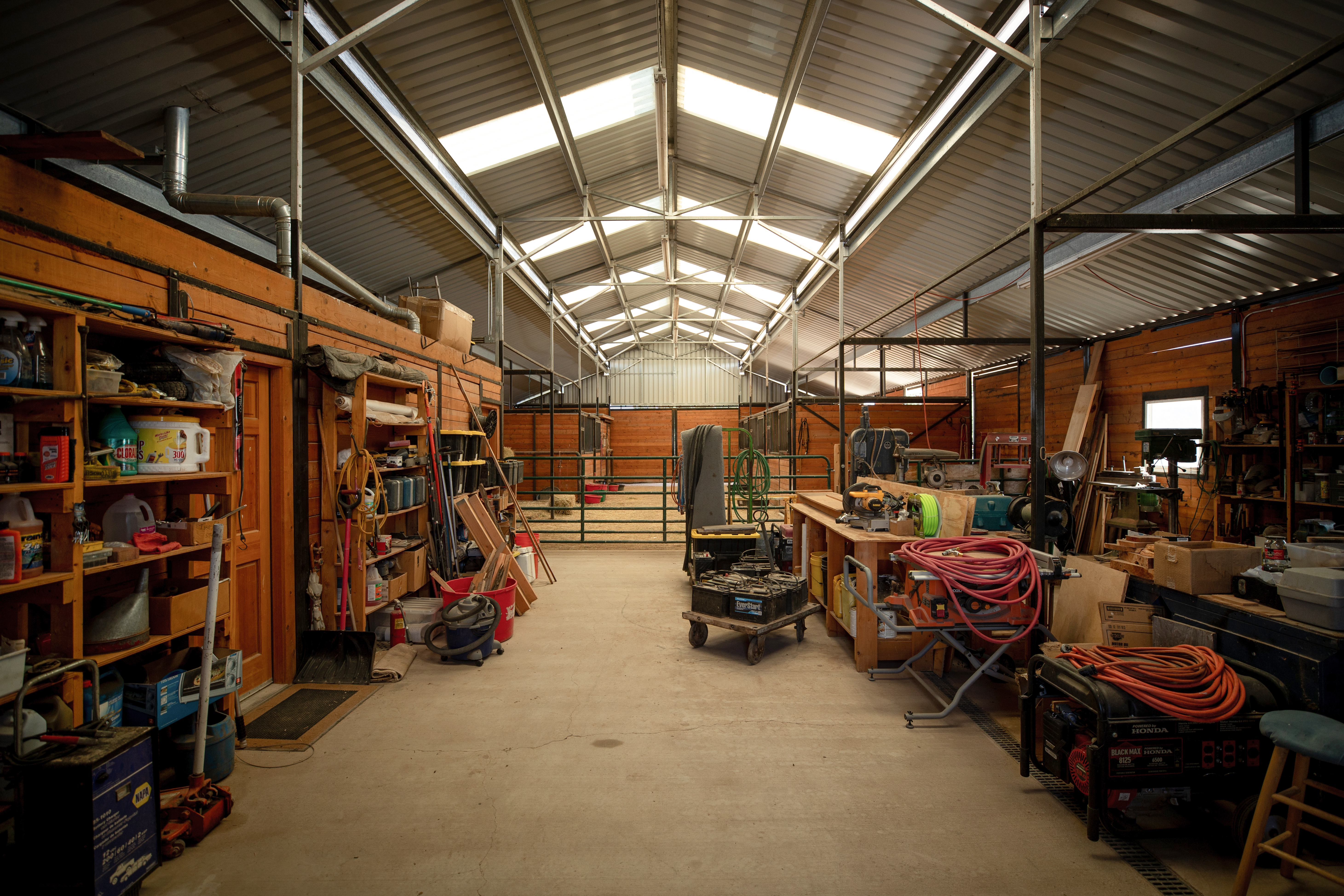 inside a barn