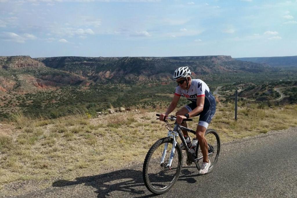 Cyclist in Palo Duro Canyon